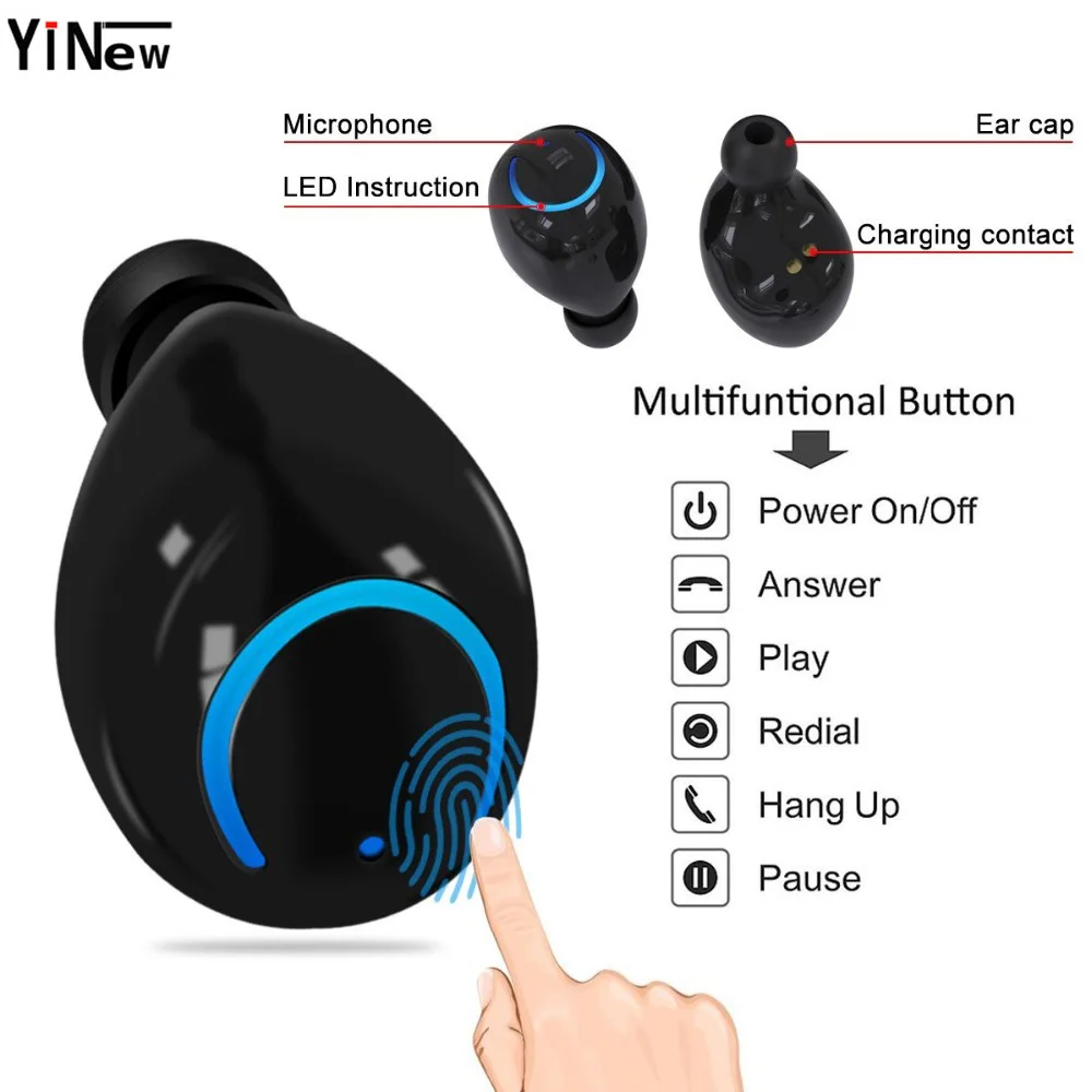 Bluetooth наушники HBQ Q18 tws беспроводные мини спортивные капельки HiFi гарнитура air dorts + HD