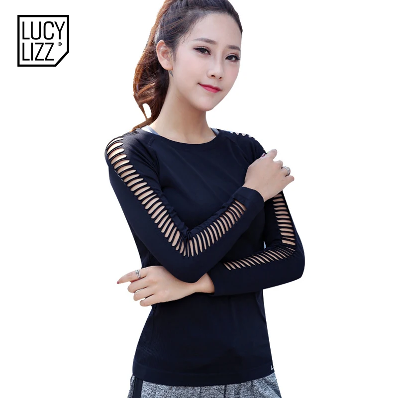 Женская футболка с длинным рукавом Lucylizz Спортивная быстросохнущая одежда для