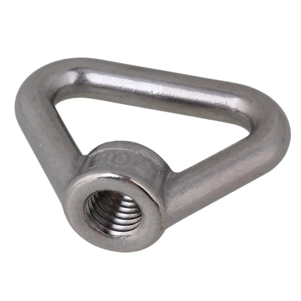 Triangle Shape Silver M14 304 Stainless Steel Eyed Threaded Nuts Lifting Gear Fasteners Eye Bolt Pack of 2 | Обустройство дома