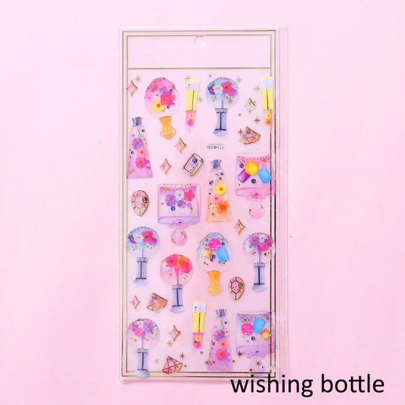 wishing bottle Украшение для мобильного телефона, эпоксидная наклейка, сделай сам, скрапбукинг, дневник, наклейка для украшения альбома, 1 лист, самоклеющаяся кристальная наклейка, хороший подарок - Цвет: wishing bottle