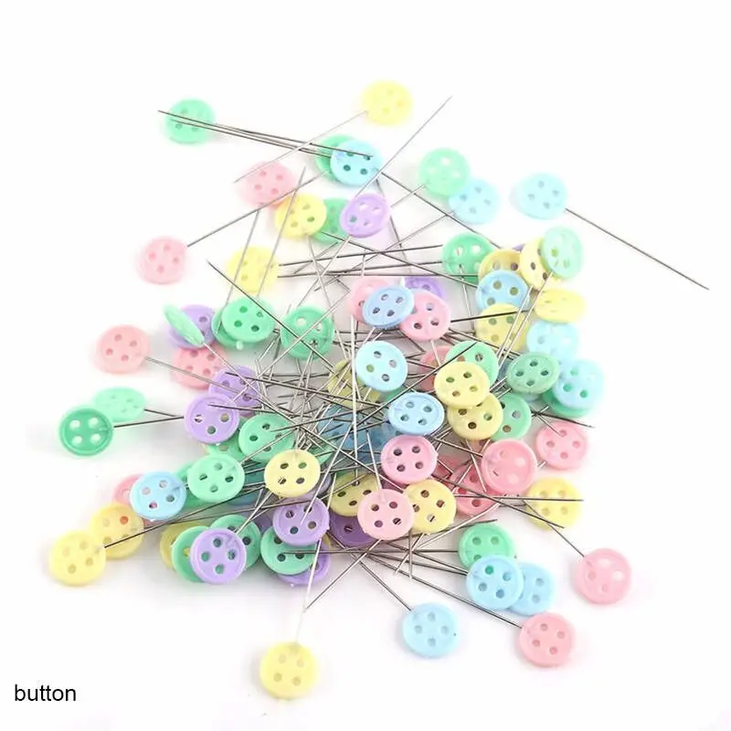button Нержавеющая сталь искусство ремесла швейная булавка швейная игла Лоскутная булавка булавки для шитья DIY Швейные аксессуары свадьбы с коробкой - Цвет: button