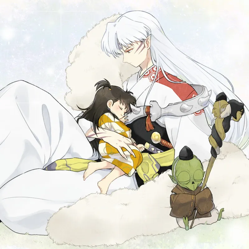 Новинка октября домашний текстиль подарок InuYasha Anime Sesshomaru & Rin односторонняя
