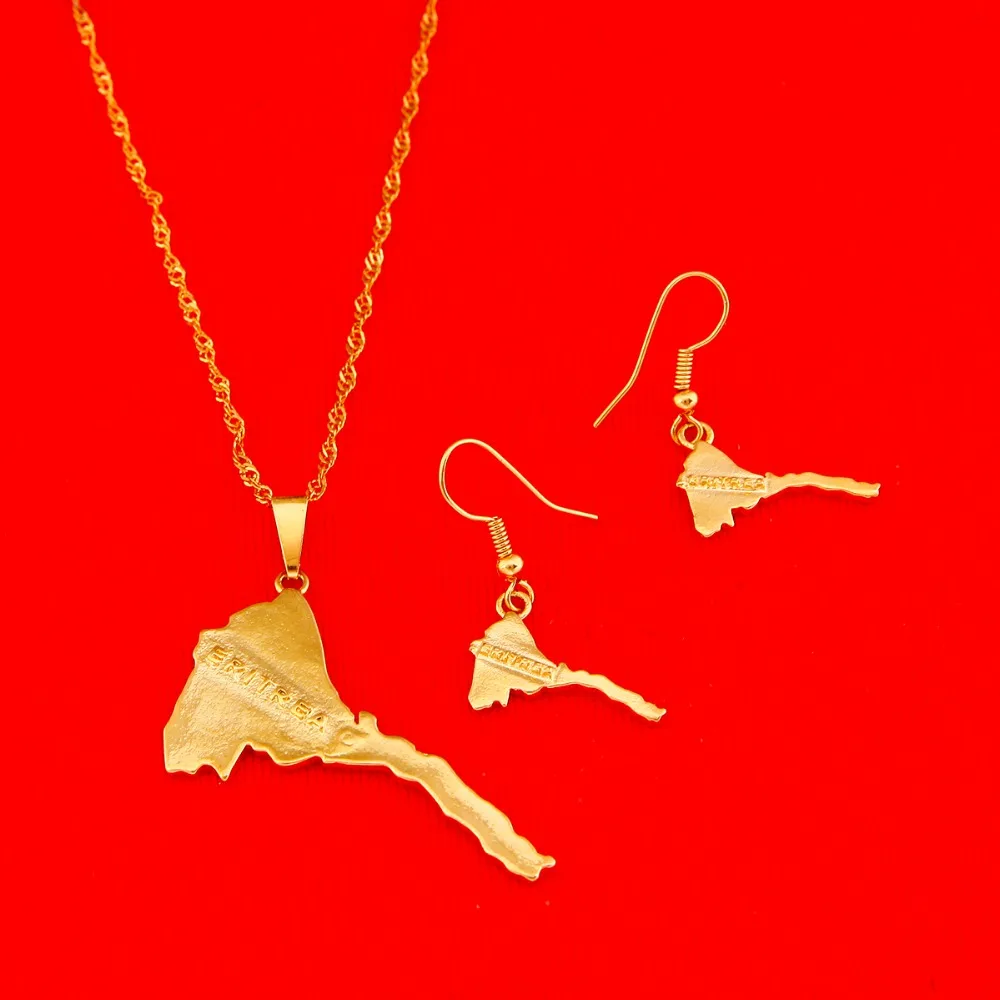 Комплект женских ожерелий с подвеской в виде карты Эритреи ювелирные украшения