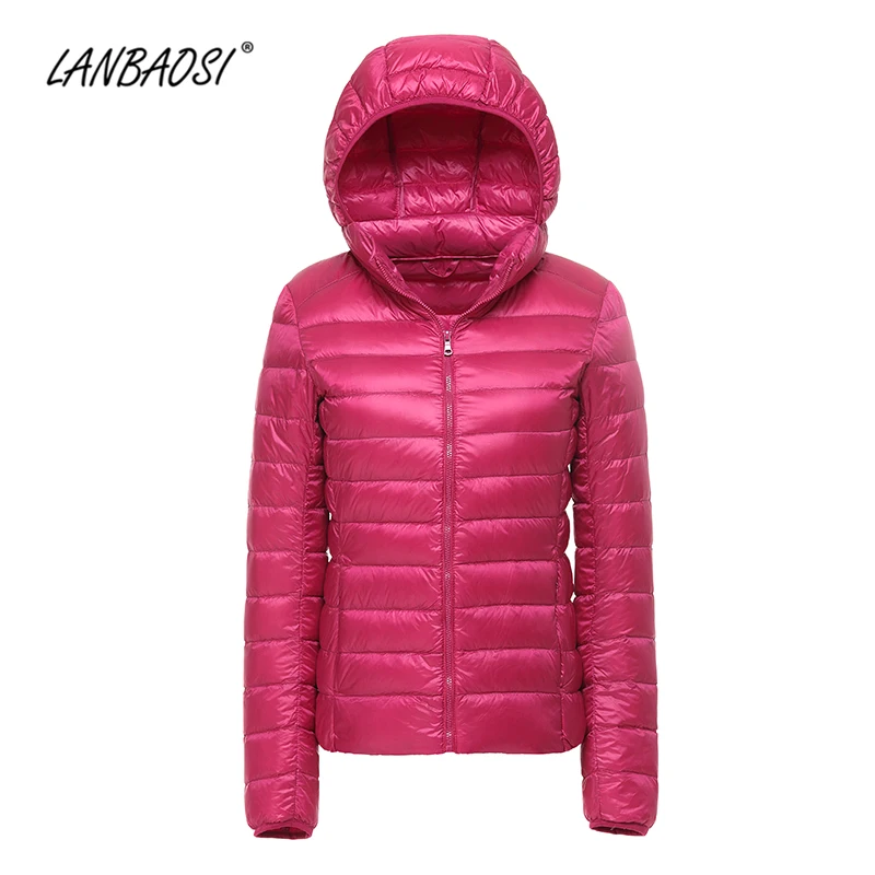 Женский ультра-легкий пуховик LANBAOSI легкая тонкая ветрозащитная белая