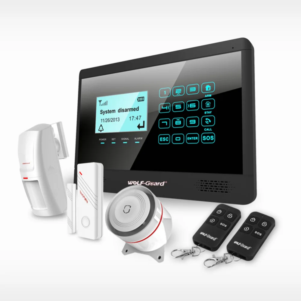 Wolf-Guard M2BX беспроводной ЖК GSM SMS домашняя сигнализация охранная система приложение управление PIR детектор движения датчик двери окна 433MH