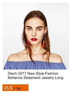 Ztech New Fashion Z Luxury Brand Rhinestones Water Drop Crystal Geometric Gem Designer Vintage Earrings For Women Free Shipping