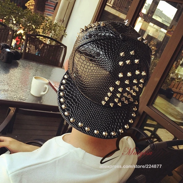 Кепка Bigbang с заклепками для мужчин и женщин бейсболка шипами в стиле панк рок хип