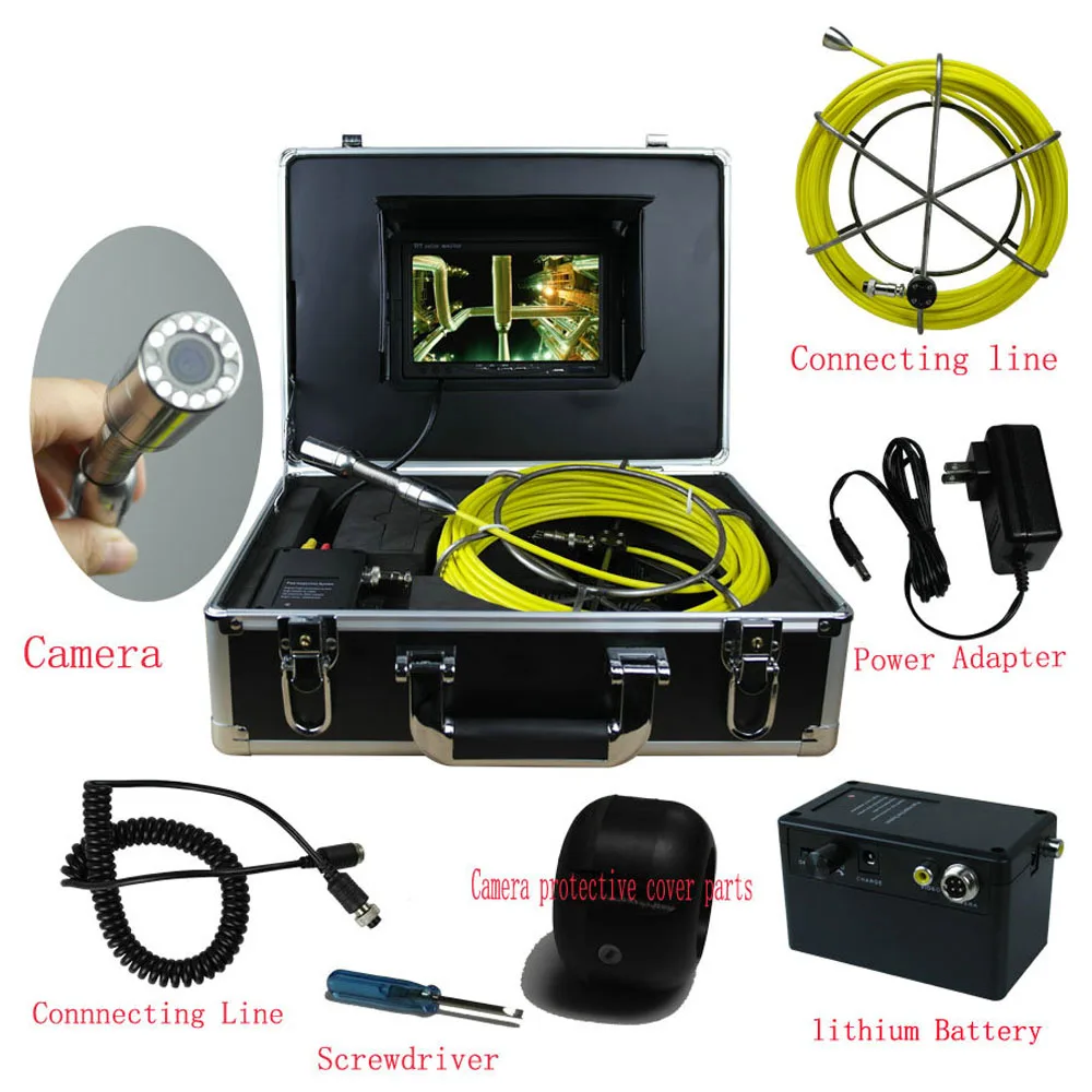 Камера для проверки канализационных труб водонепроницаемая 7 &quotLCD DVR 1200TVL камера - Фото №1