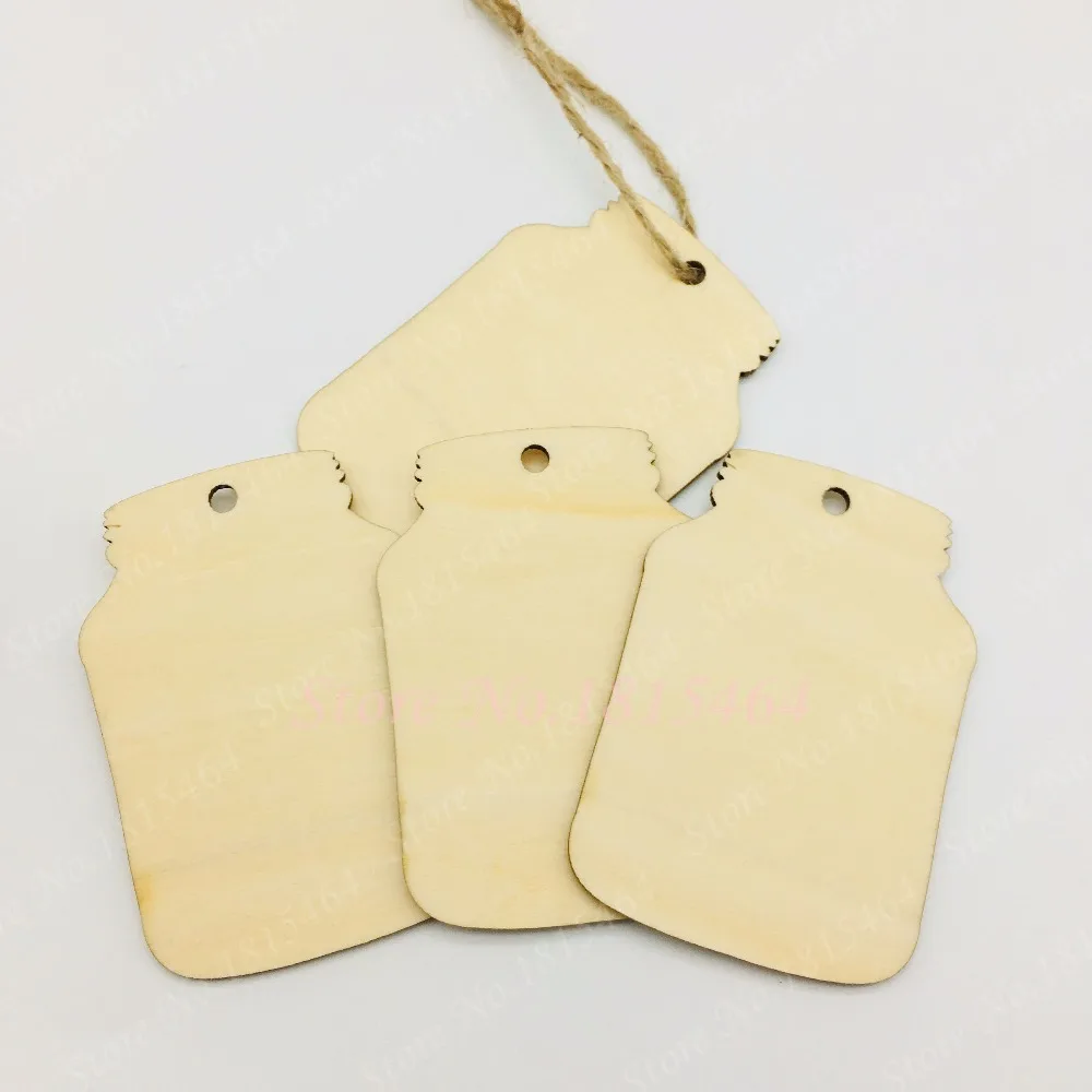 

60pcs Custom Bottle Baby Shower Wood Gift Tags,Natural Wooden Favor Tags,Baptism Party Label Hang Wooden Ornaments Rustic Tags