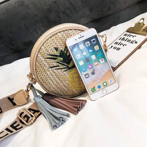 1 шт. плетеная круглая сумка на плечо для женщин и девочек | Дом сад