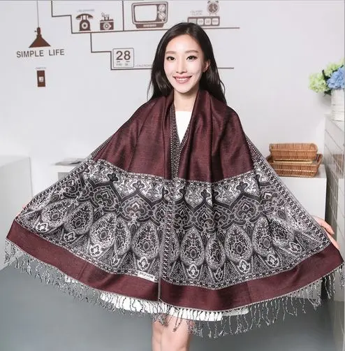 Двусторонняя Женская шаль RUNMEIFA с рисунком Пейсли модная женская запахом