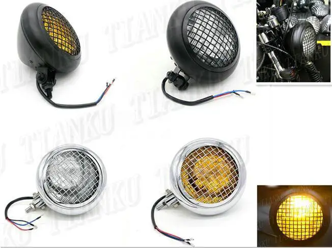 Передняя фара 7 дюймов с металлической сеткой для Honda Shadow Spirit vlaero ACE Steed 400 600 1100 DLX
