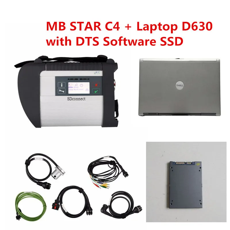 2018 Супер MB STAR C4 SD Connect odb2 obd2 obd 2 коннектор и используемый ноутбук D630 с 201809
