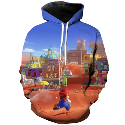 color as the picture PLstar Cosmos брендовая одежда новые модные мужские толстовки Супер Марио Одиссея игра печать 3d толстовки унисекс Повседневная Толстовка K-3 - Цвет: color as the picture