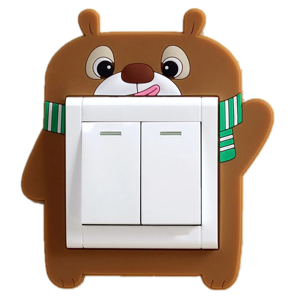 Lele bear Мультяшный моющийся светящийся светильник с выключателем, без пасты, защитный чехол, Наклейки для декора комнаты - Цвет: Lele bear