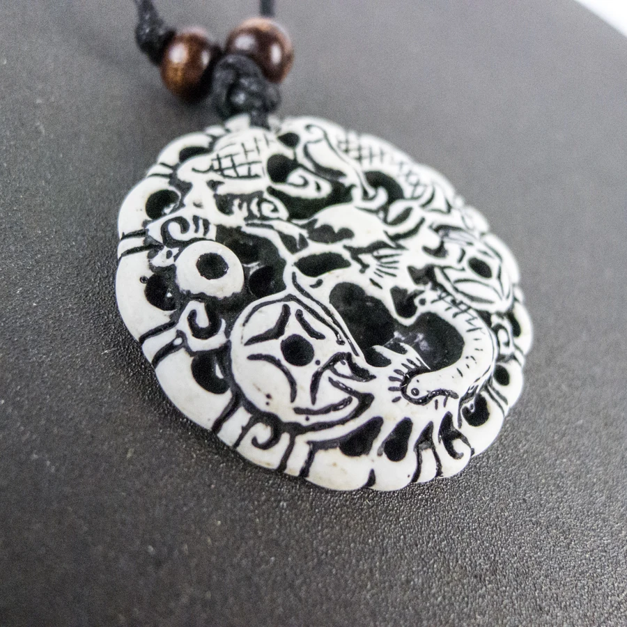 Long Men's Gift pendant Bone Art Imitation Yak Material Necklace Pendant Vintage Necklaces #GZ230 | Украшения и аксессуары