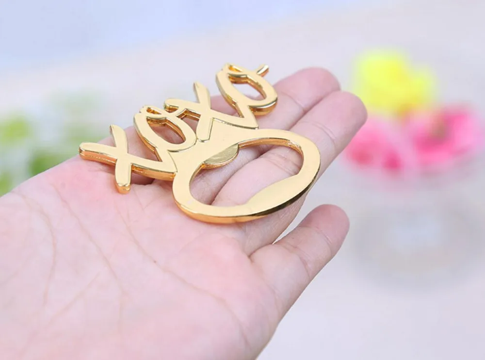 Новейшая мода новинка легированный металл золотой XOXO открывалка для пивных