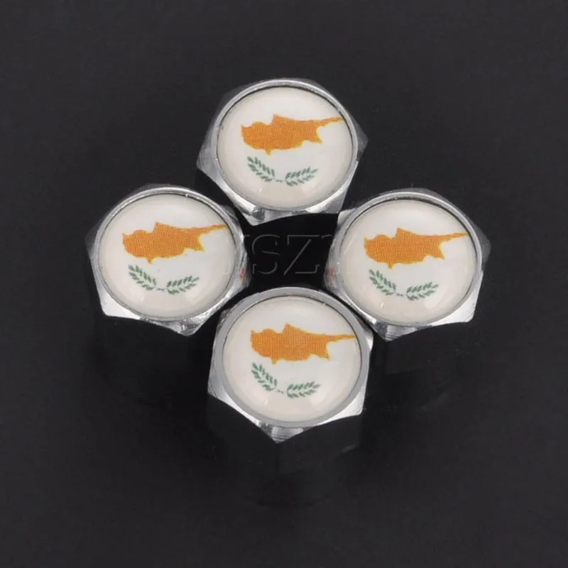 Cyprus Flag Car Tire Valve Caps Bicycle Motorcycle Wheel Tyre Air Dust Covers for Opel Audi Nissan BMW 4Pcs | Автомобили и