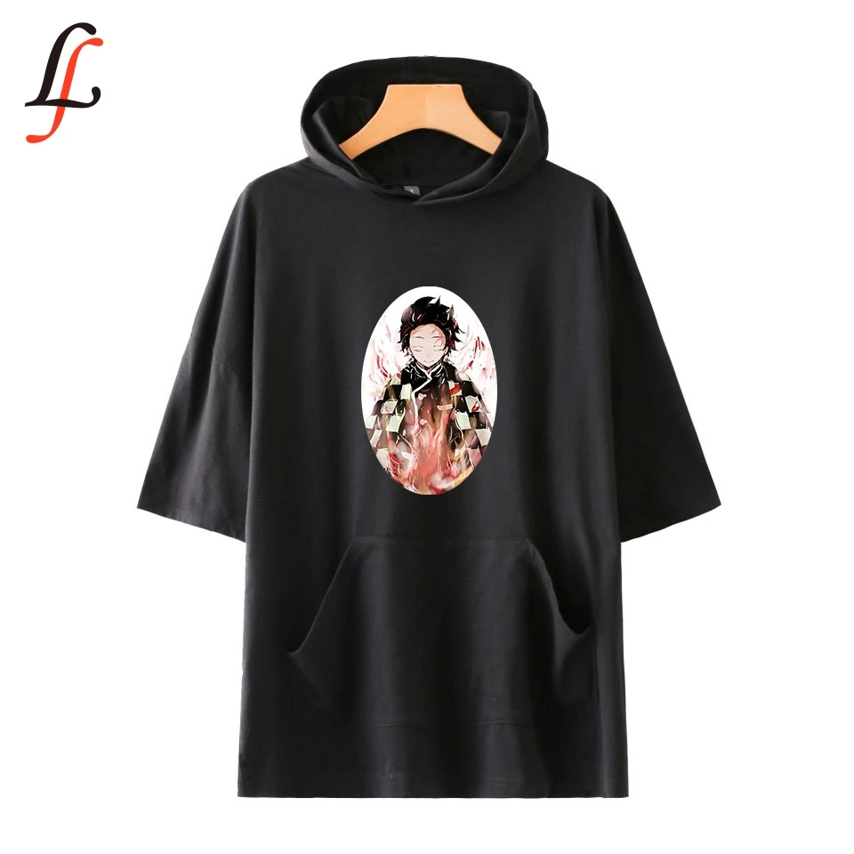 Kimetsu No Yaiba толстовки футболка мужская крутая рубашка Kpop Harajuku Лето/Осень Хип-хоп