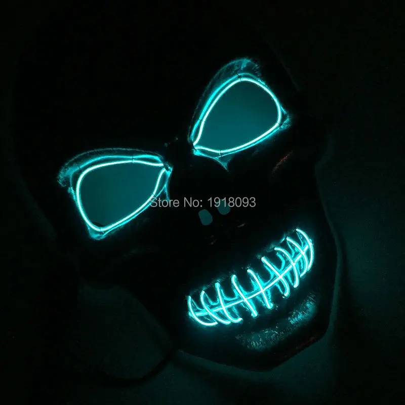 Новый тип 10 цветов выбор EL Wire ghost Mask светодиодный неоновый светильник провод