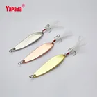 YAPADA ложка 018, доска для серфинга, 18 г, тройной крючок + перо, 73x18x6 мм, разноцветная металлическая ложка для джиггинга, приманки для рыбной ловли