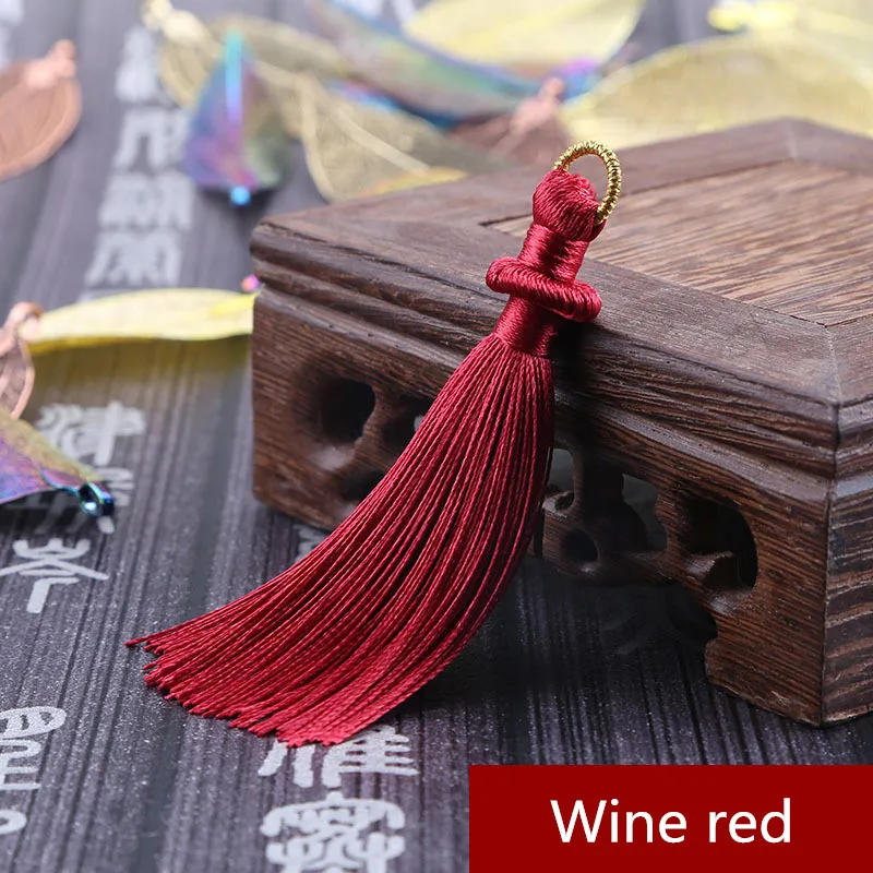 Wine red 5 шт. 8 см висячие кольца кисточкой ювелирные изделия занавес одежды декоративные аксессуары DIY Ключ сотовый телефон сумка бахрома отделка кисточки кулон - Цвет: Wine red