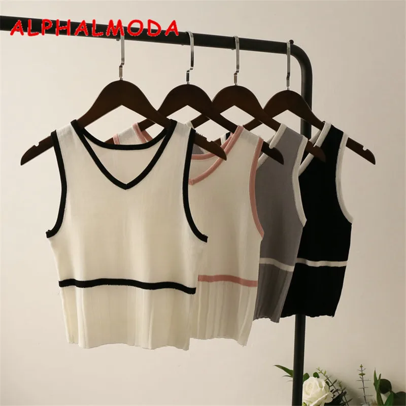 Женский трикотажный костюм ALPHALMODA джемпер без рукавов + широкие брюки до