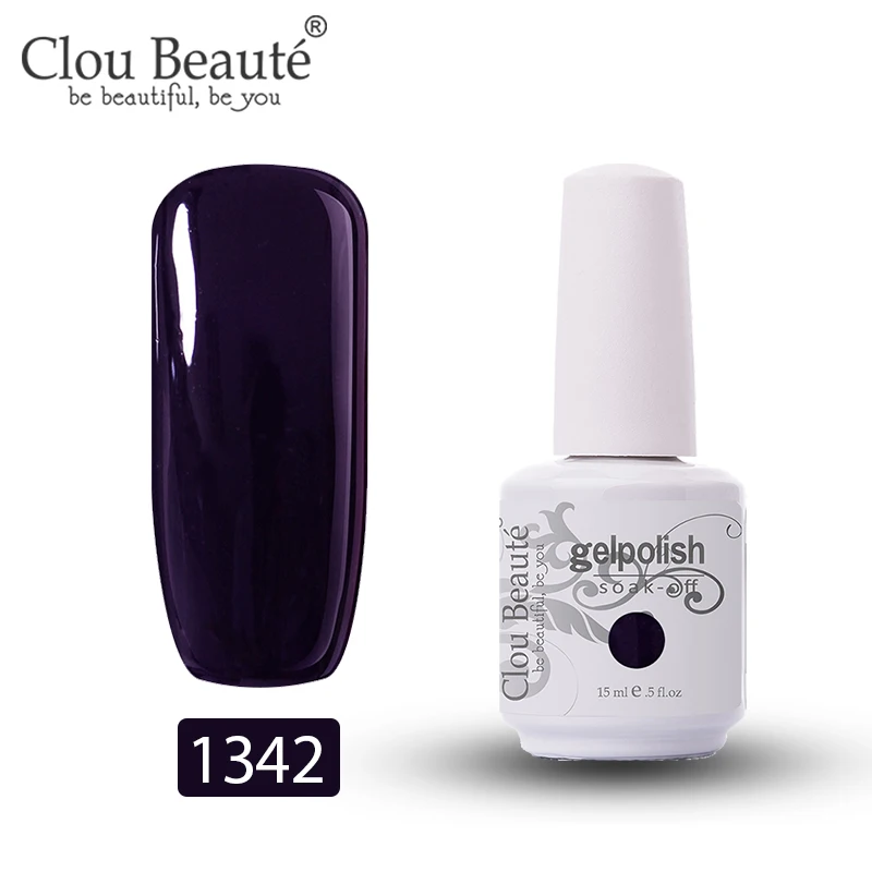 Clou Beaute Гель-лак для ногтей 15 мл Гель-лак Полупостоянный УФ светодиодный лак для ногтей впитывающий Белый гибридный гвоздь дизайн гель УФ - Цвет: 1342