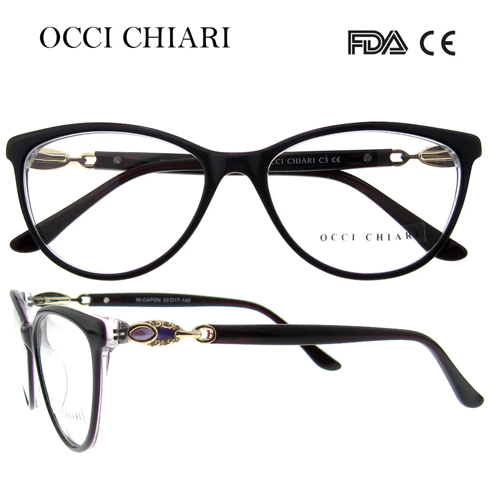 OCCI CHIARI оправа, женские очки,, дизайнерские, модные, ацетат, анти-синий жемчуг, оптические, женские, красные, W-CAPON