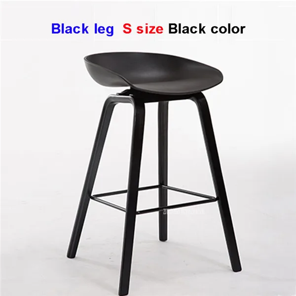 S-Black-Black 2 предмета в комплекте минималистский современный цельно деревянный барный стул с ABS счетчик барный стул Северной ветра модные креативные популярные фурнитура стул 65/75 см - Цвет: S-Black-Black