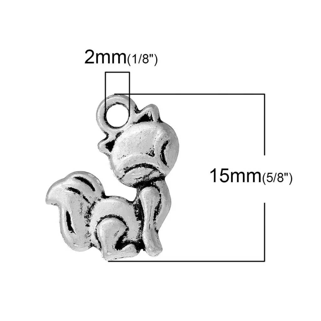 DoreenBeads подвески из цинкового металлического сплава с лисой серебристого цвета 15