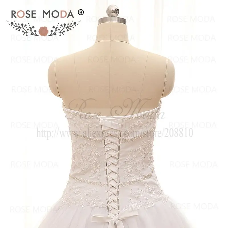 Иллюзионное свадебное платье с глубоким сердечком и жемчугом кружевной корсет