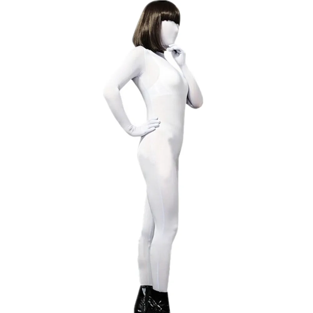 

(SCF001) White Lycra Spandex Shiny Tights Unisex original Fetish Zentai Suits