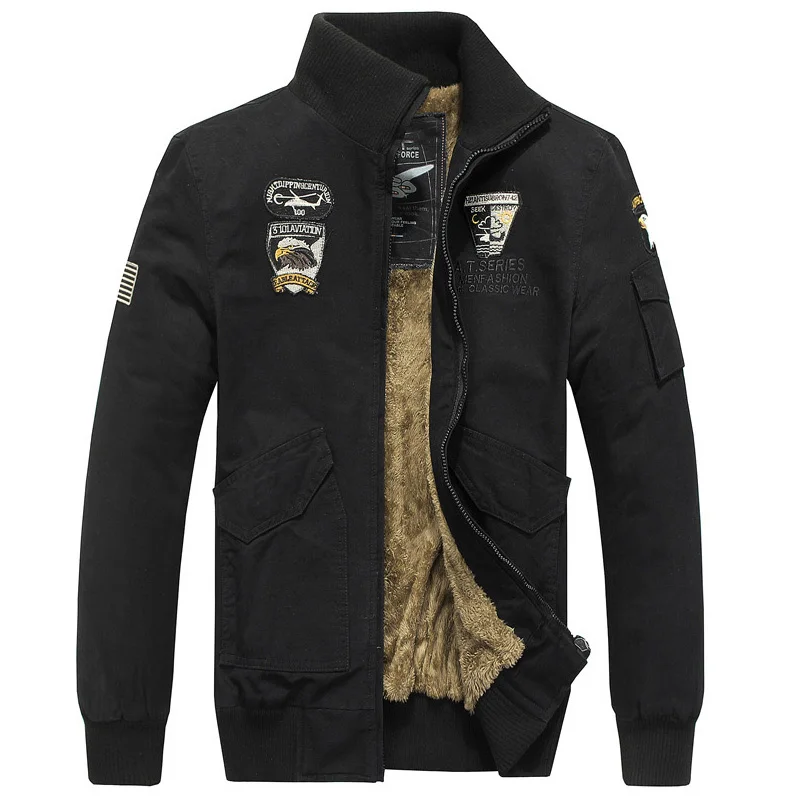 2018 теплая зимняя флисовая Курточка бомбер Для мужчин Повседневное ветровка