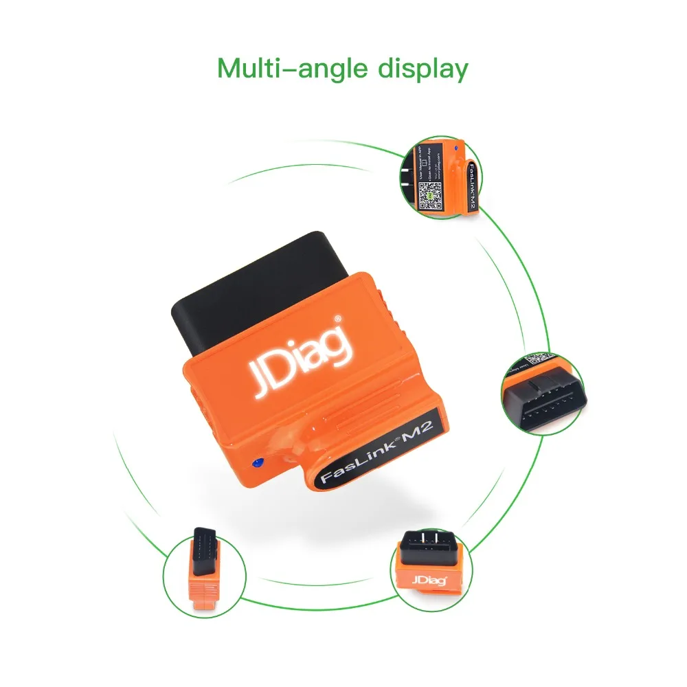 Оригинальный Автомобильный сканер JDiag FasLink M2 Bluetooth 4 0 OBDII считыватель кодов