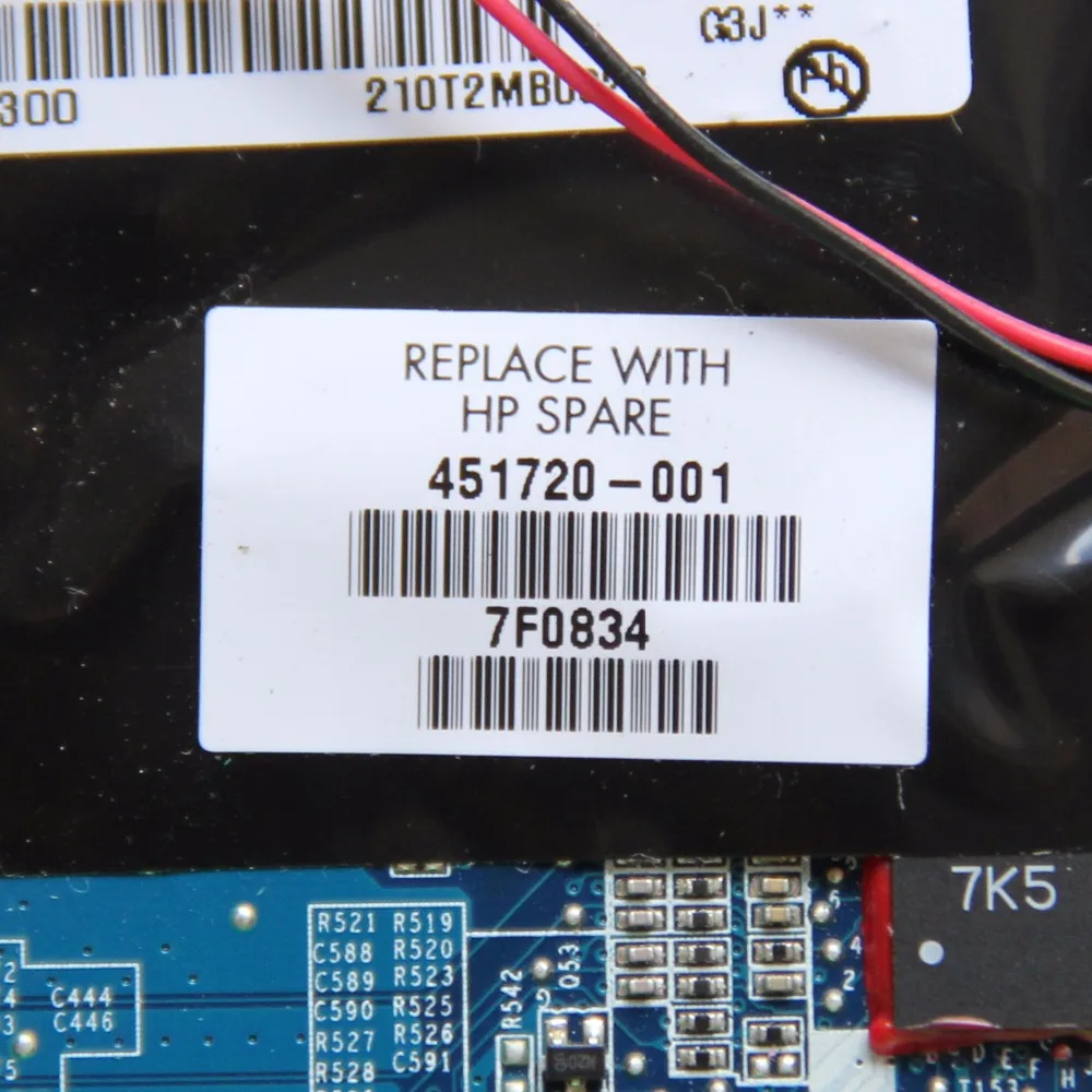 451720 001 для HP 2510P материнская плата ноутбука с U7600 CPU на борту DDR2 полностью