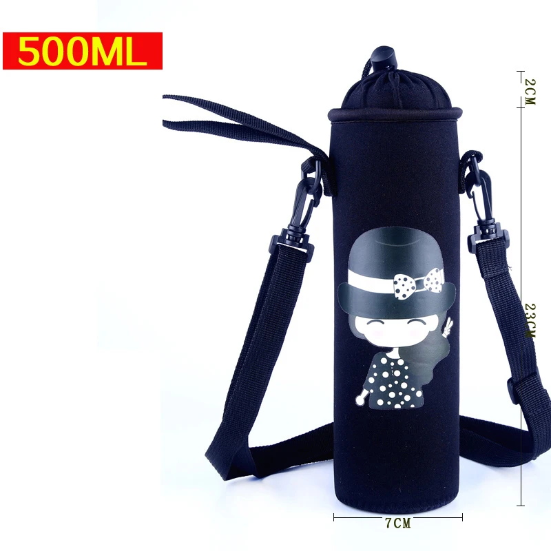 Неопреновые изолированный 350 мл 500 держатель для бутылки с водой тепловой Пикник напитки Перевозчик классная сумка с ремешком чашка с длинным рукавом для детей