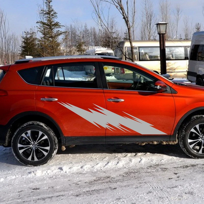 2x2018 Новый стиль Горячая гоночный автомобиль в полоску мотор двери наклейка