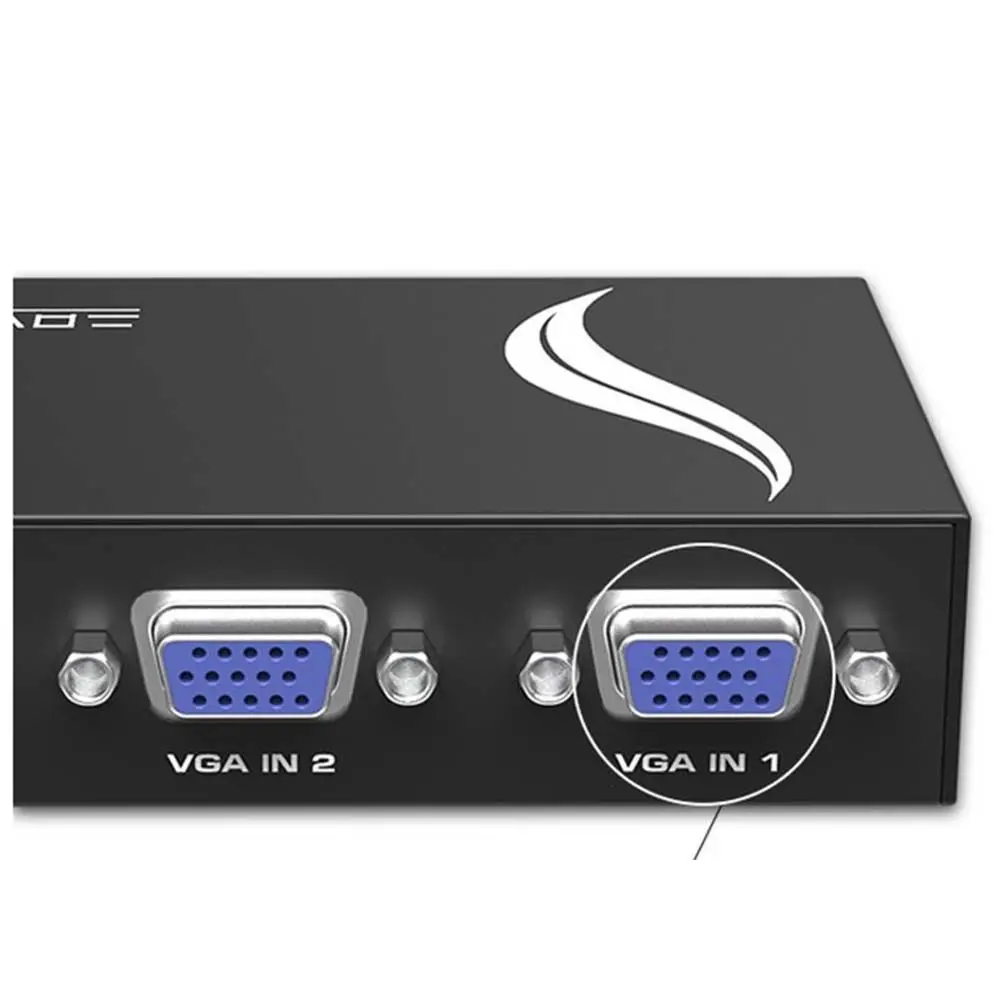 NEW New 2 Port VGA SVGA Monitor Sharing To 1 Selector Switch Box For LCD PC TV minitor |