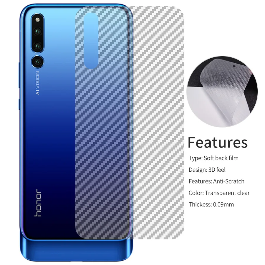 KLOVRRD Soft Back Full Cover Screen Protector for Huawei Magic 2 Y9 2019 P Smart Y7 Prime Carbon Fiber Protective Film Sticker | Мобильные