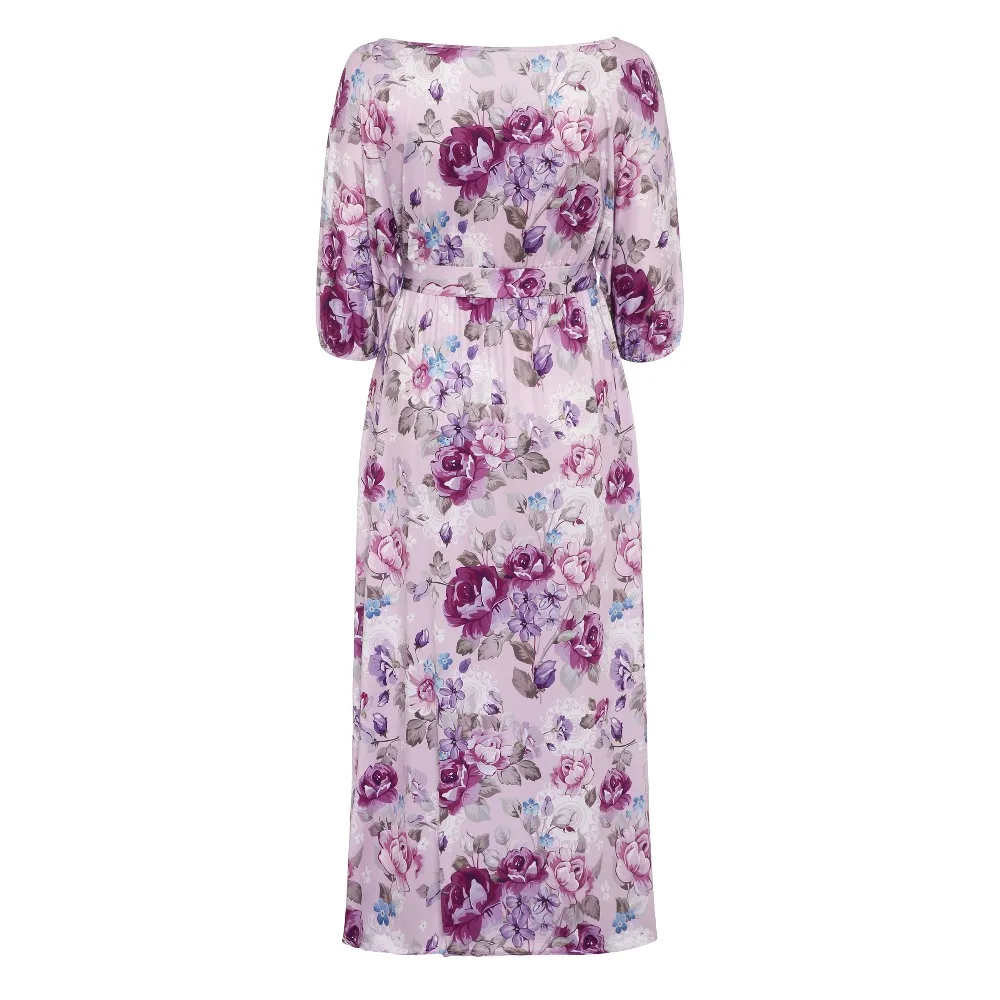 Bohemian Women Plus Size Long Dress 2018 Off shoulder Beach summer Straight Floral Print Boho Travel Girls Large Sizes Dresses | Женская