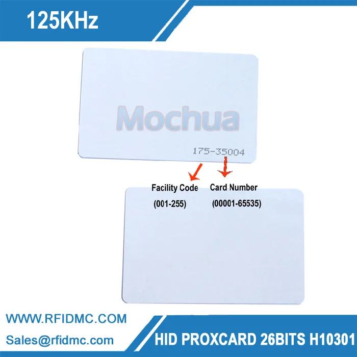 H-I-D card 1326 RFID Smart Card 125KHz 26Bit for access control Format H10301