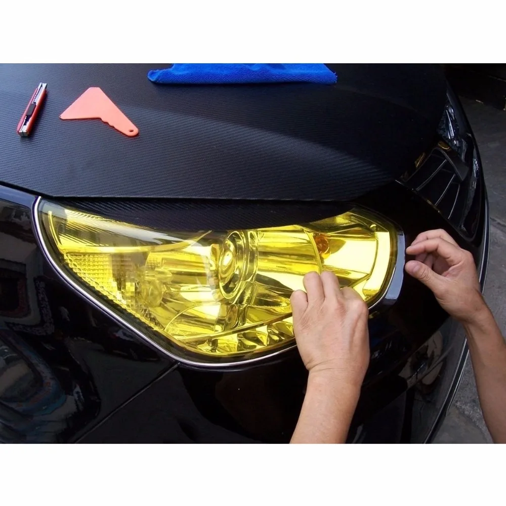 30*100cm Yellow Waterproof Car Auto Fog Headlight Taillight Tint Film Light Decal Sticker Accessory Car-covers Vinyl 30*100cm Yellow Waterproof Car Auto Fog Headlight Taillight Tint Film Light Decal Sticker Accessory Car-covers Vinyl