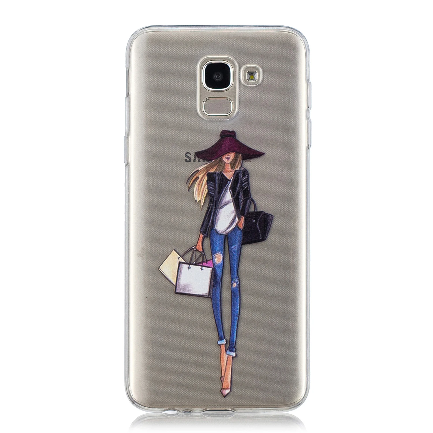 Case for Galaxy on 6 on6 silicon TPU soft Back Fundas cases Samsung J6 2018 5.6&quot cute cat pattern covers capa shell |
