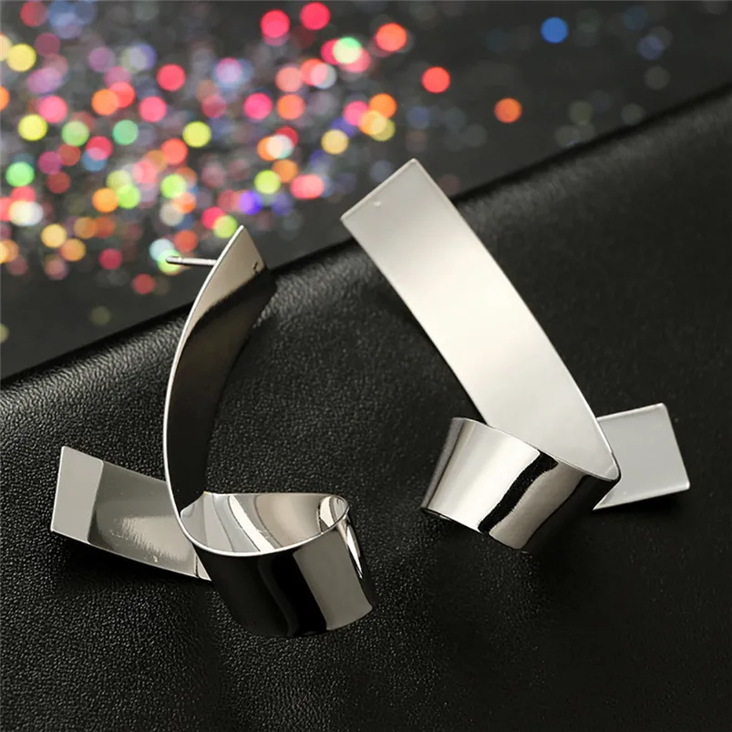 Женские серьги в стиле ретро стильные металлические длинные витые нестандартные