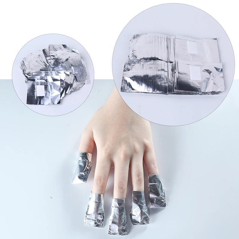 HNM 100 шт./лот алюминиевая фольга для дизайна ногтей отмачиваемый акриловый