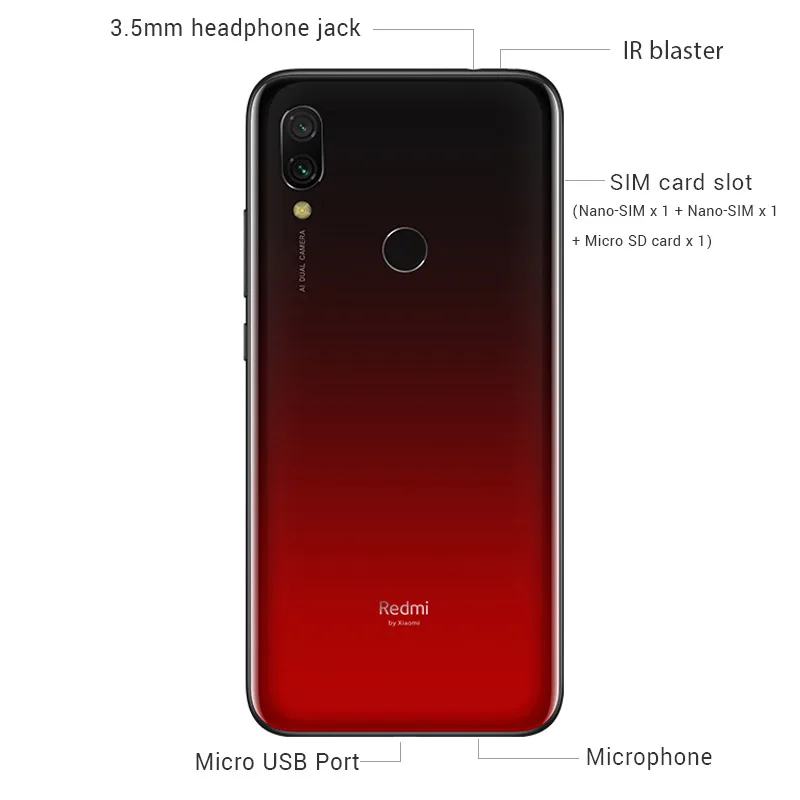 Мобильный телефон Xiaomi Redmi 7 с глобальной версией 3 ГБ 32 Восьмиядерный процессор