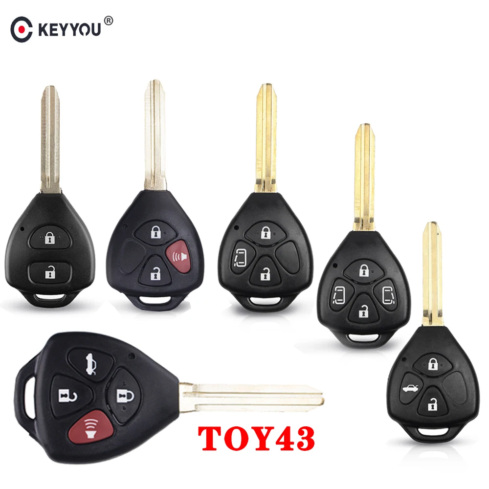 KEYYOU 2/3/4 кнопочный чехол для дистанционного ключа от машины оболочка FOB Крышка Toyota