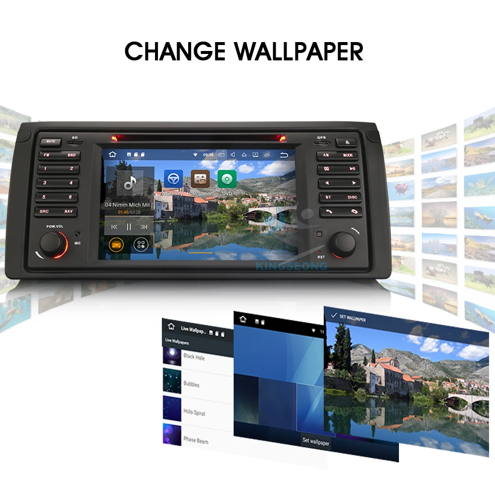 Автомобильный DVD плеер 4 ядра Android 7.1.2 GPS Sat Nav для BMW 5 серии E39 X5 E53 M5 3G DAB + WIFI OBD CANBUS