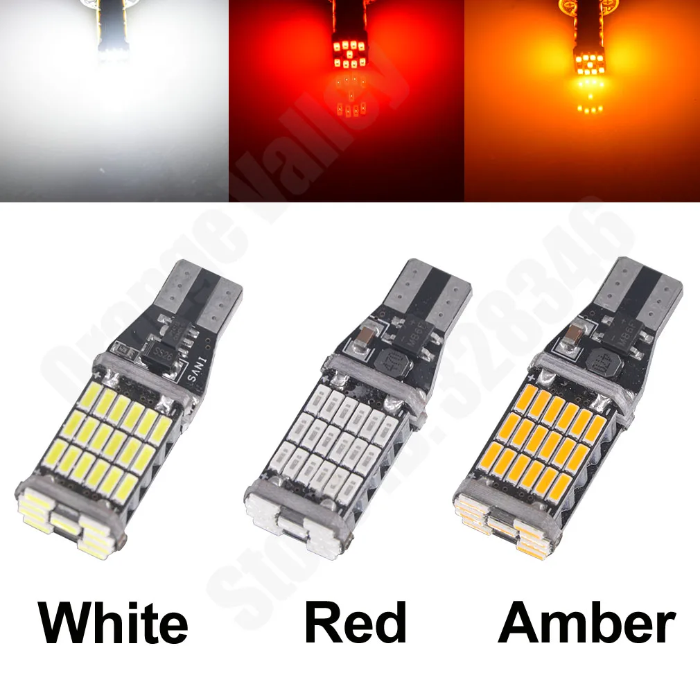 2 шт. превосходный светодиодный T15 W16W 45 SMD 4014 автомобильный Canbus задний фонарь стоп